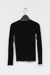BASERANGE Long Sleeve T-Shirt TTML Collection Ribbed Cotton Portugal BAS- TTML-RB-000-HEI Black